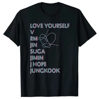 kpop fashion bangtan boy love yourself t shirt jin jimin j hope jungkook name printed tee top