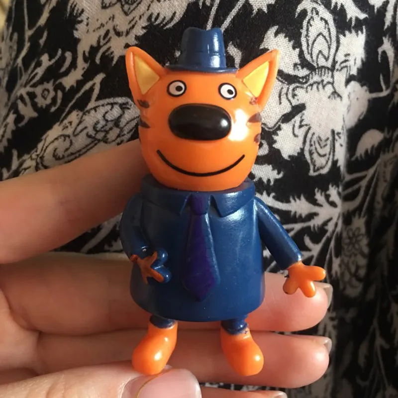 5 шт./лот полный набор три счастливых котенка фигурка из ПВХ миниатюрная модель