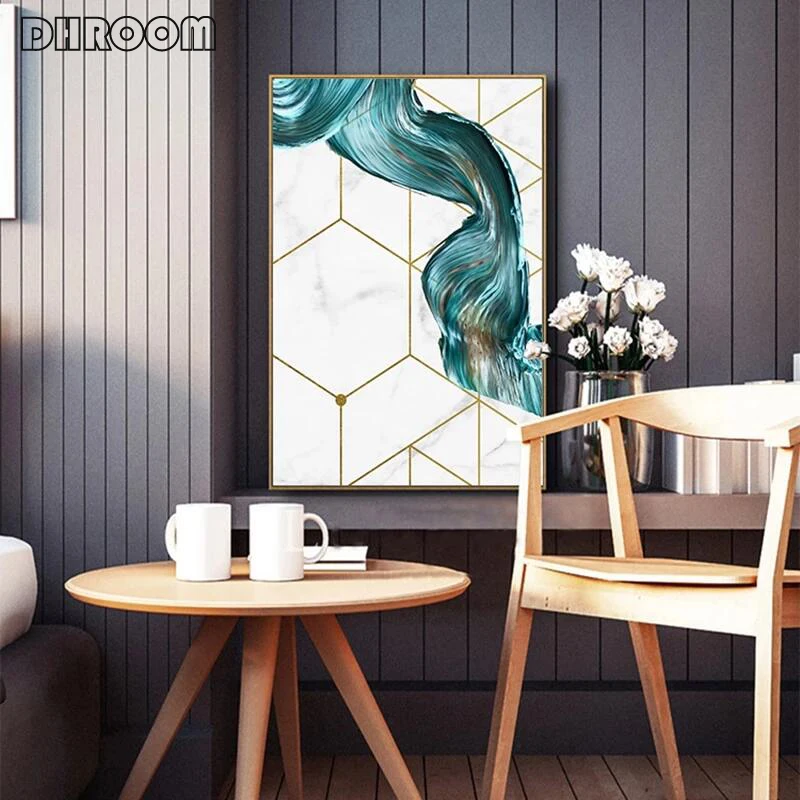 Волны холст принты Скандинавская Геометрическая Настенная картина абстрактная