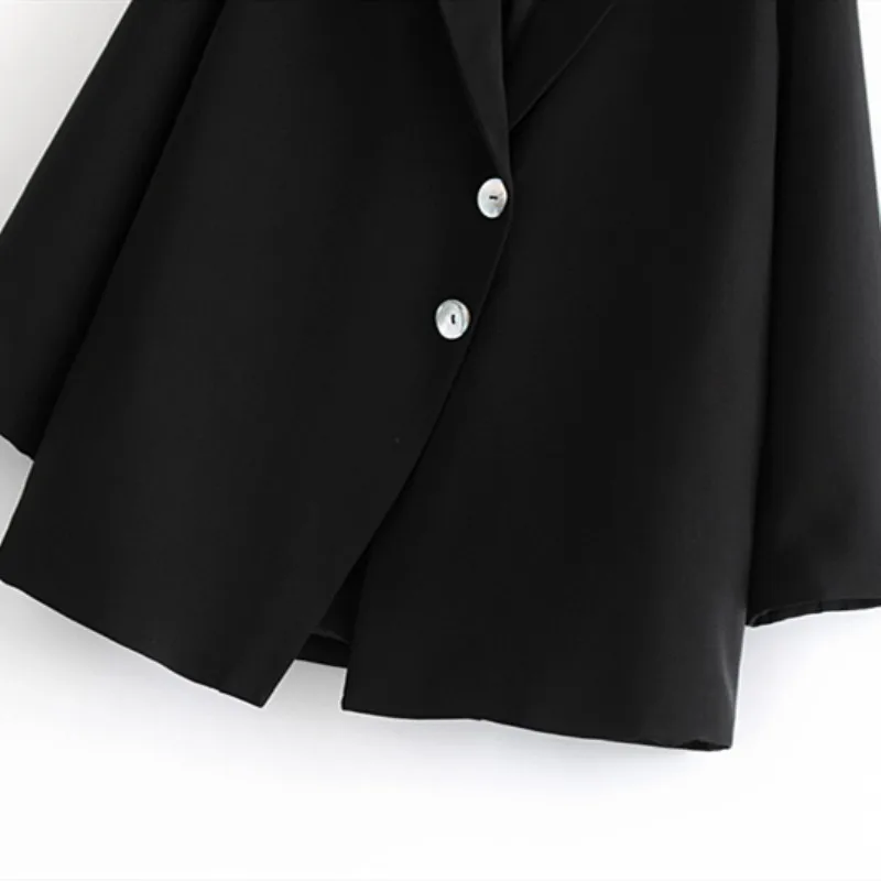 NSZ женский черный элегантный Блейзер длинный рукав однобортная с английским