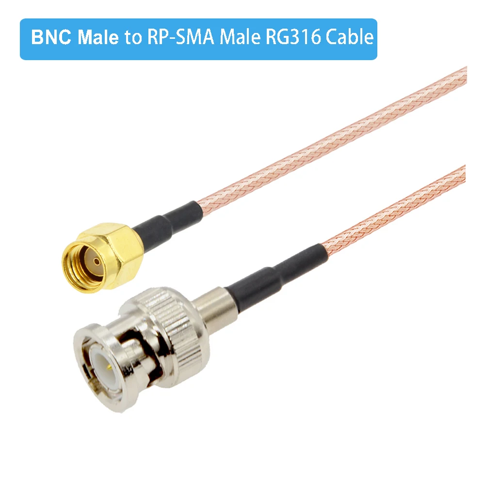1PCS Провод RF RP-SMA Male на BNC Plug RG316 Pigtail 50 Ом продление коаксиального кабеля для системы видеонаблюдения CCTV Camera DVR Coaxial Jumper
