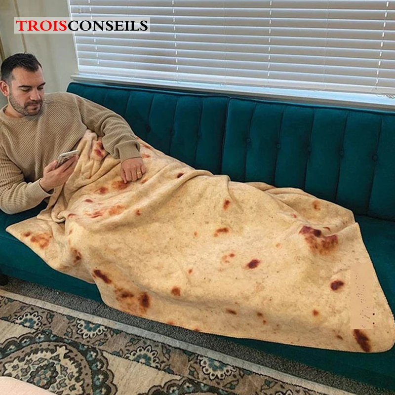 Супер мягкое теплое фланелевое одеяло Burrito Флисовое Круглый плед s кровати