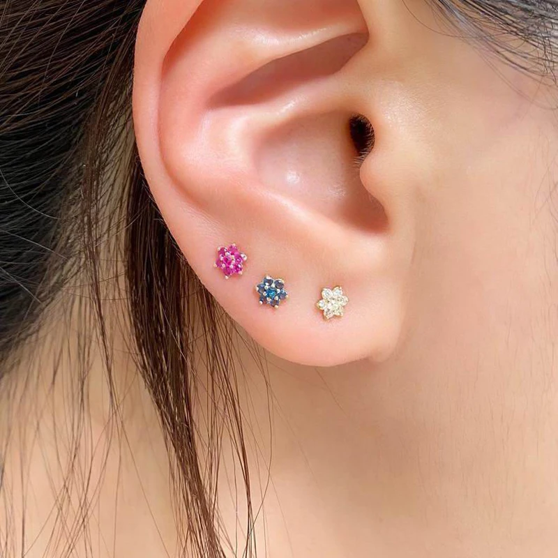 2020 новый дизайн с мелким цветочным рисунком серьги гвоздики Изящные милые