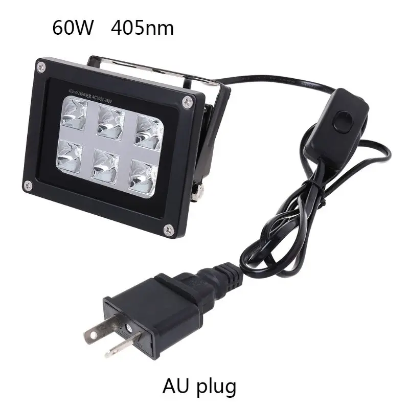 usukeuau plug 100 260v 60w 405nm 6 uv led resin curing light lamp for sla dlp 3d printer photosensitive accessories free global shipping