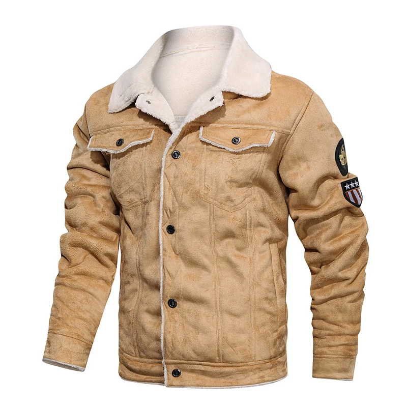 UAICESTAR Winter Leather Jacket Coat men Motorcycle Fashion Fur Collar Vintage Jacket Casual High Quality Locomotive Men Coat