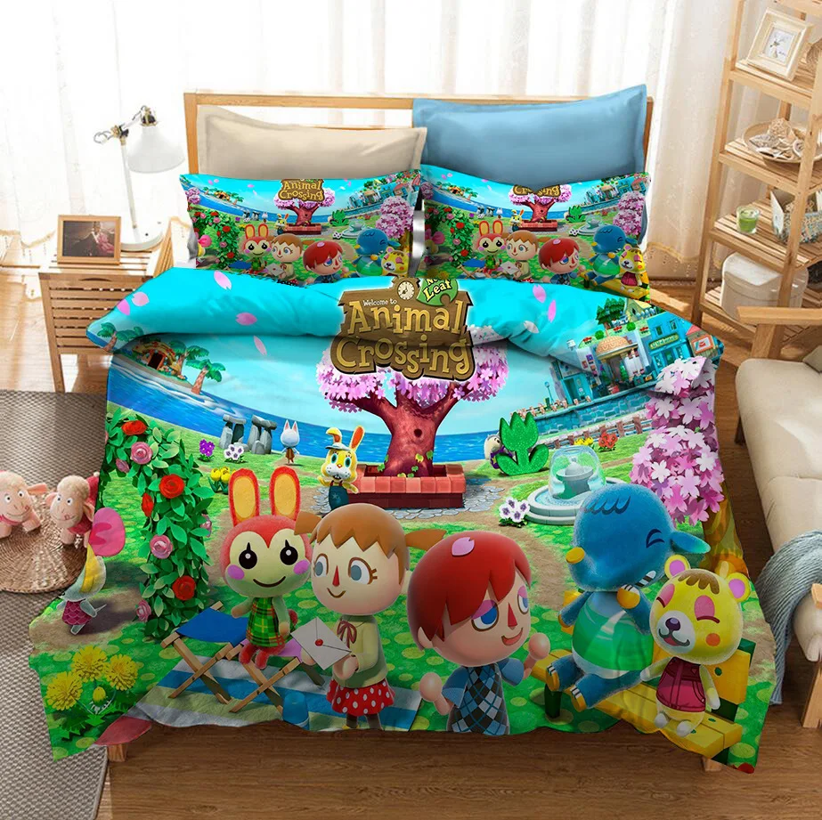 

Animal Crossing 3d Bedding Set Adult Kids Duvet Cover Set Twin Full Queen King Size Bed Linen Bedclothes Dropshipping