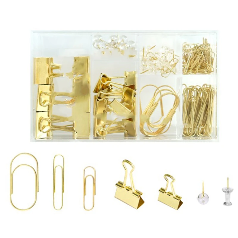 

Bookmark Paper Clips Assorted Sizes Large Paper Clips and Binder Clips Set, Fashion Metal Clip