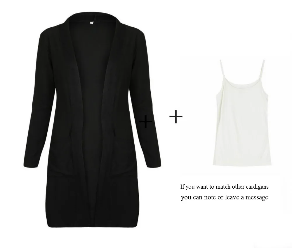cardigan and vest2 Женский кардиган с длинным рукавом, новинка, женский элегантный вязаный свитер с карманами, верхняя одежда, высокое качество - Цвет: cardigan and vest2