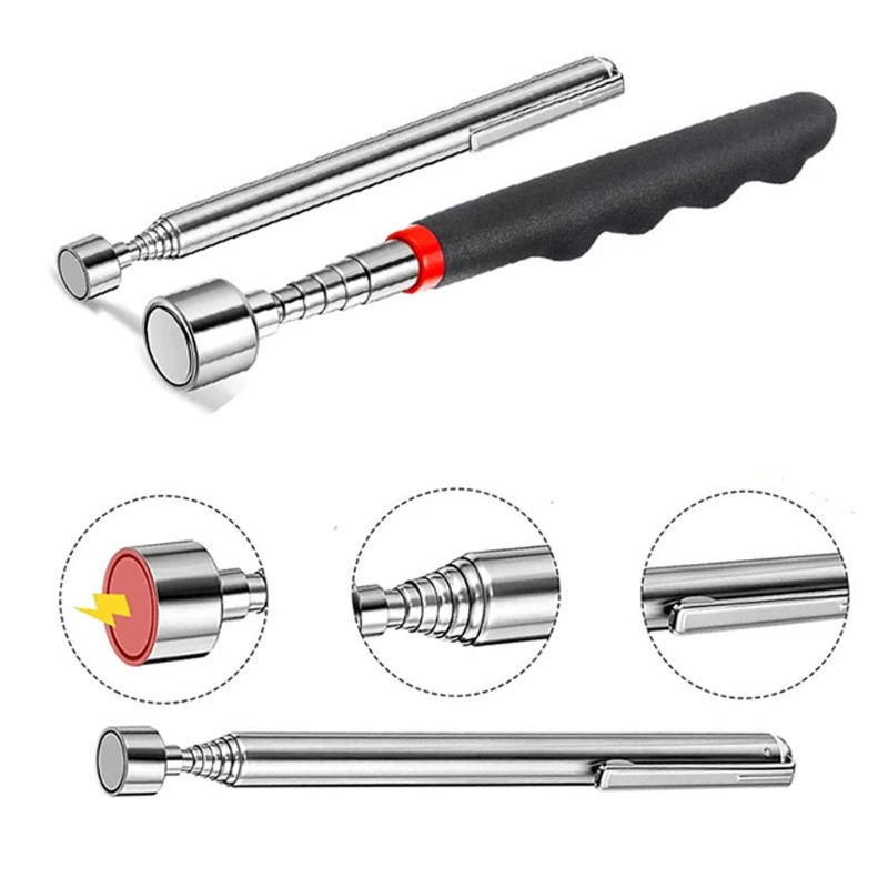 

Magnetic Telescoping Pickup Tool Pick-Up Rod Grabber Tool 360 Swivel Round/Square Inspection Mirror Telescoping Handle T5UC