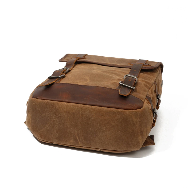 

SOAEONMale Wax Canvas Backpack Vintage Outdoor Travel Bag Computer Large Capacity Pack Waterproof Satchel Travel Bag 20-35 Litre