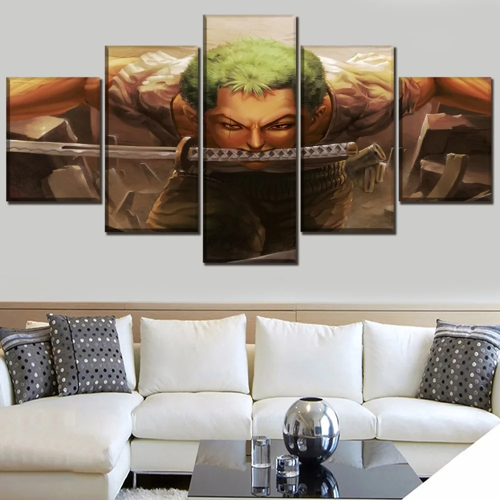 Один комплект из 5 штук Аниме One Piece swordsman Zoro Roronoa живопись на холсте Печать