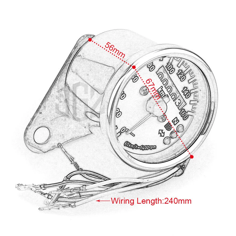 Мотоцикл спидометр из нержавеющей стали ретро-инструмент универсальный одометр