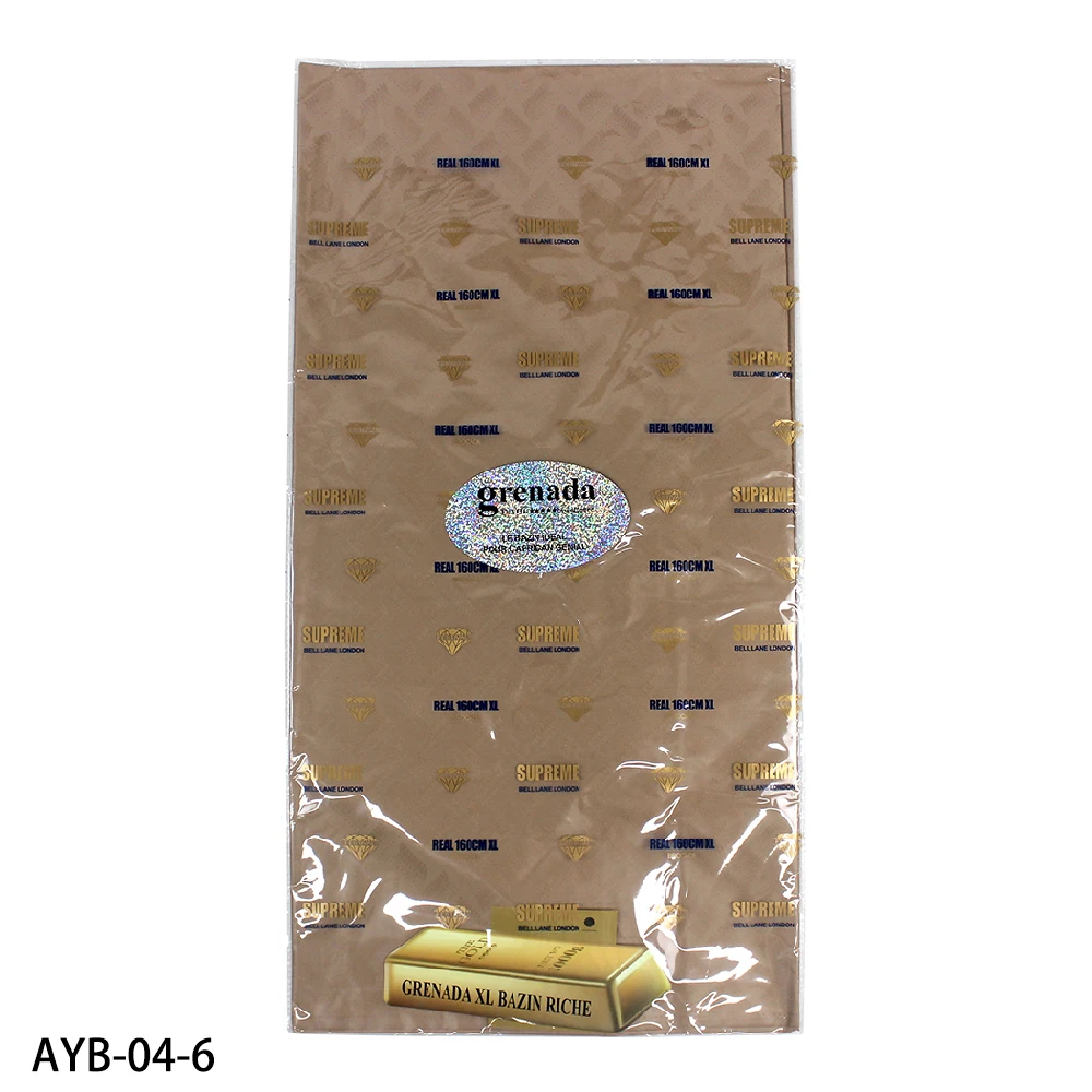 

African Bazin Cotton Fabrics 4 Yards Nigerian Bazin Broderie High Quality Bazin Getzner Fabric AYB-04