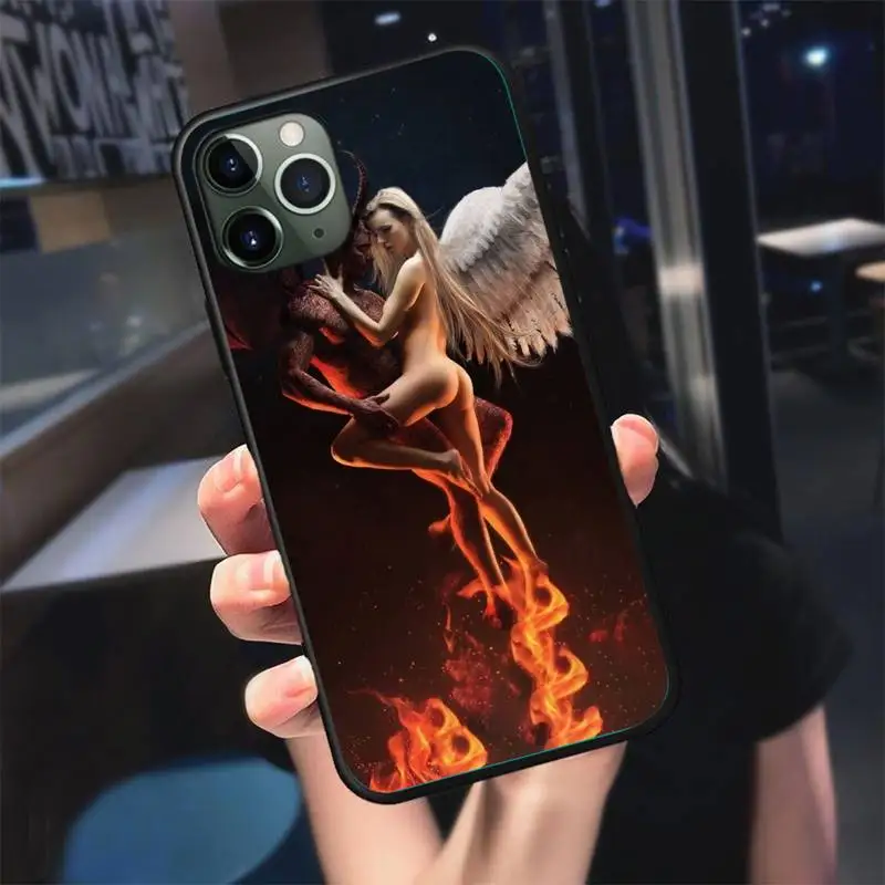 

Angel and devil wings Phone Case For iphone 5s 6 7 8 11 12 plus xsmax xr pro mini se Cover Fundas Coque