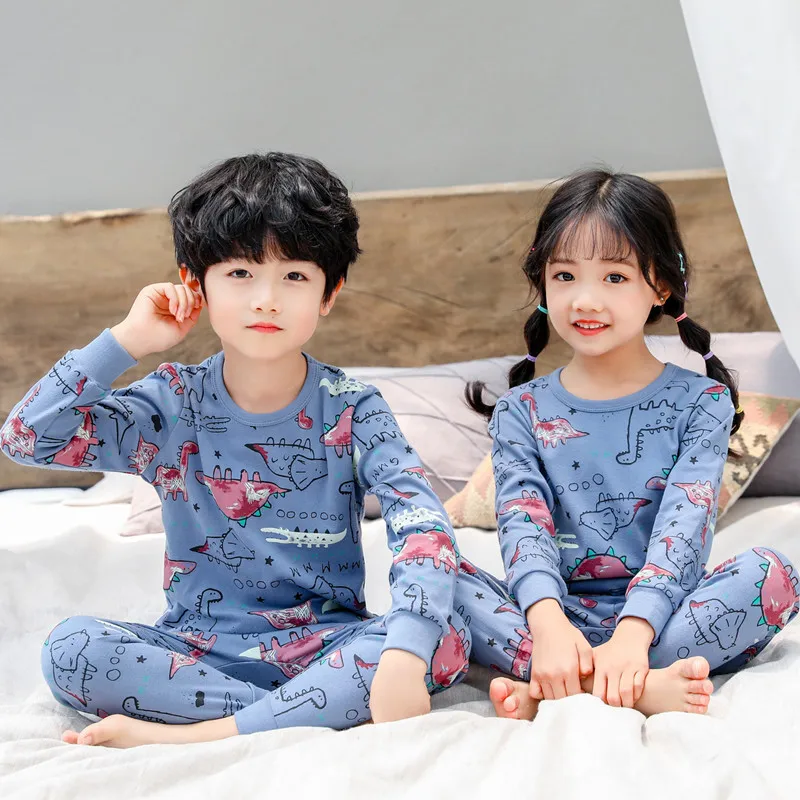 

New Dinosaur Pyjamas Baby Boy Sleepwear Kids Pajamas Cotton Long Sleeves Cartoon Unicorn Pajamas For Girls Children Clothes Suit