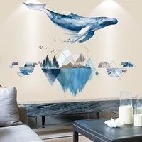 shijuehezi fish wall stickers diy mountain river wall decals for kids rooms baby bedroom nursery bathroom house decoration