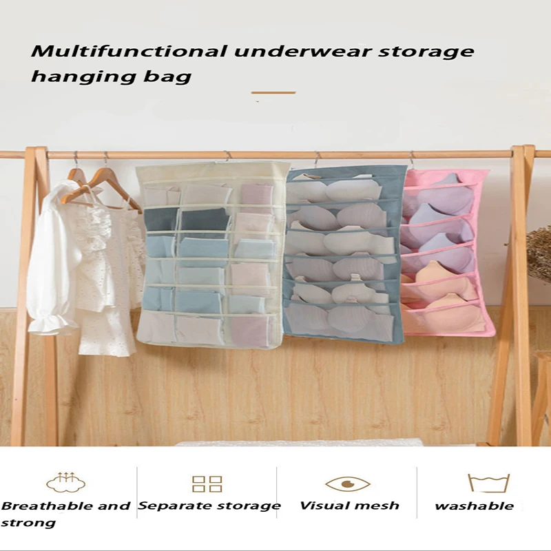 

Underwear Storage Bag Fabric Hanging Bag, Underwear and Underwear Home Bedroom Moisture-proof Wall Type