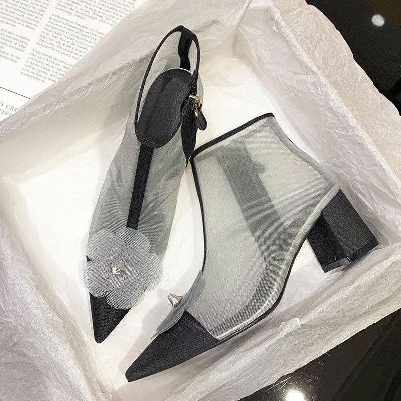 Летние женские ботильоны с острым носком Новинка 2020 года женская обувь из