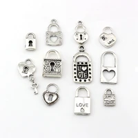 11pcs 11 style alloy mix lock charms pendants for jewelry making bracelet necklace diy accessories a 658