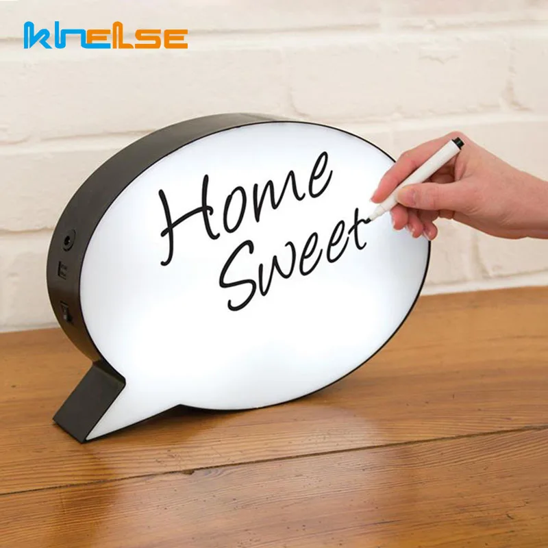 Креативное сообщение почерк письмо ночник коробка Речевая в форме пузыря