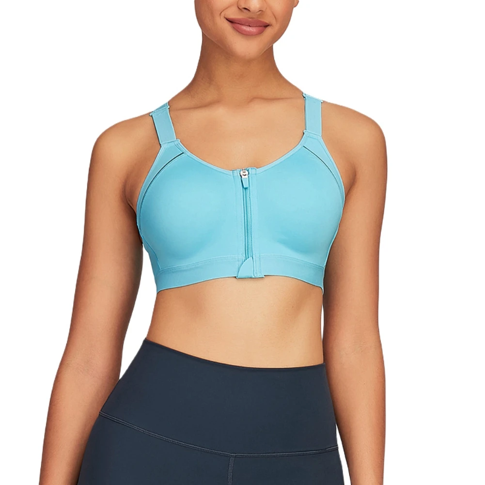 

Ударная майка на молнии спереди, нижнее белье, женский спортивный бюстгальтер без косточек, регулируемый бюстгальтер для фитнеса, тренажер...