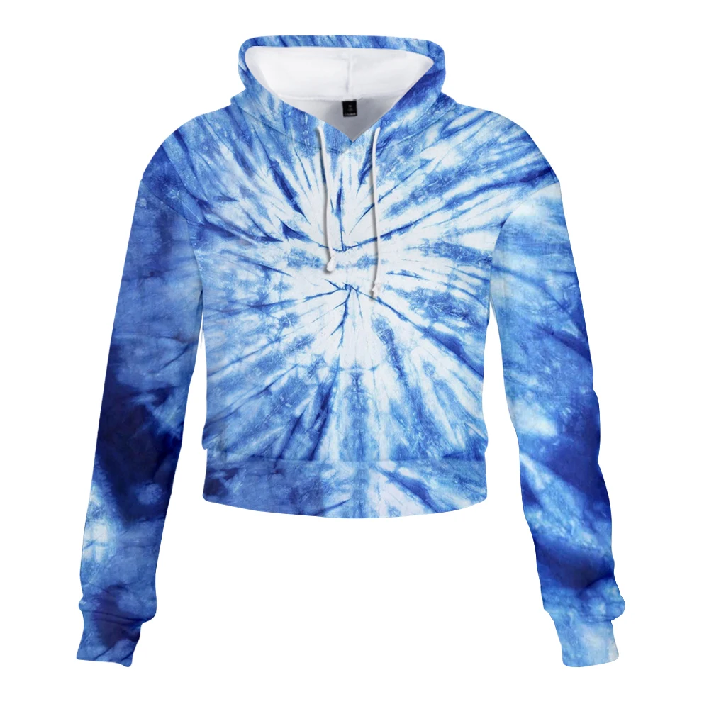 Hoodies Multicolor Casual Women Drawstring Hooded Sweatshirt 2019 Autumn Tie Dye Long Sleeve Personality Spiral Colorful | Женская