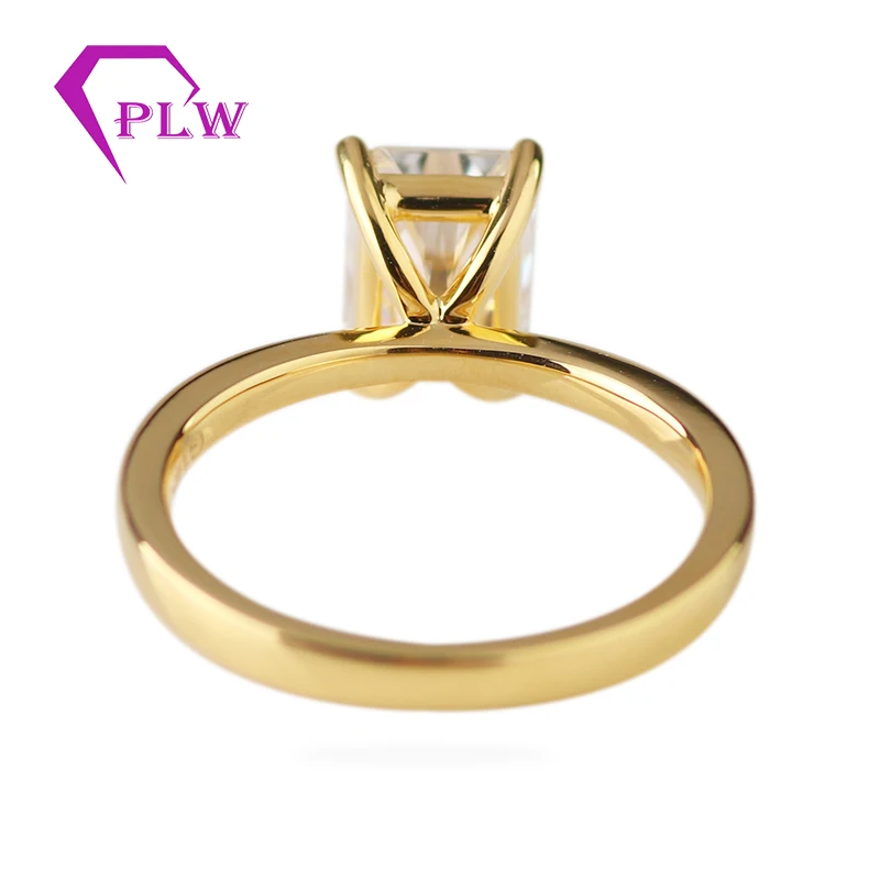 6*8 мм Сияющий граненый настоящий Муассанит DEF великолепное обручальное кольцо 14K