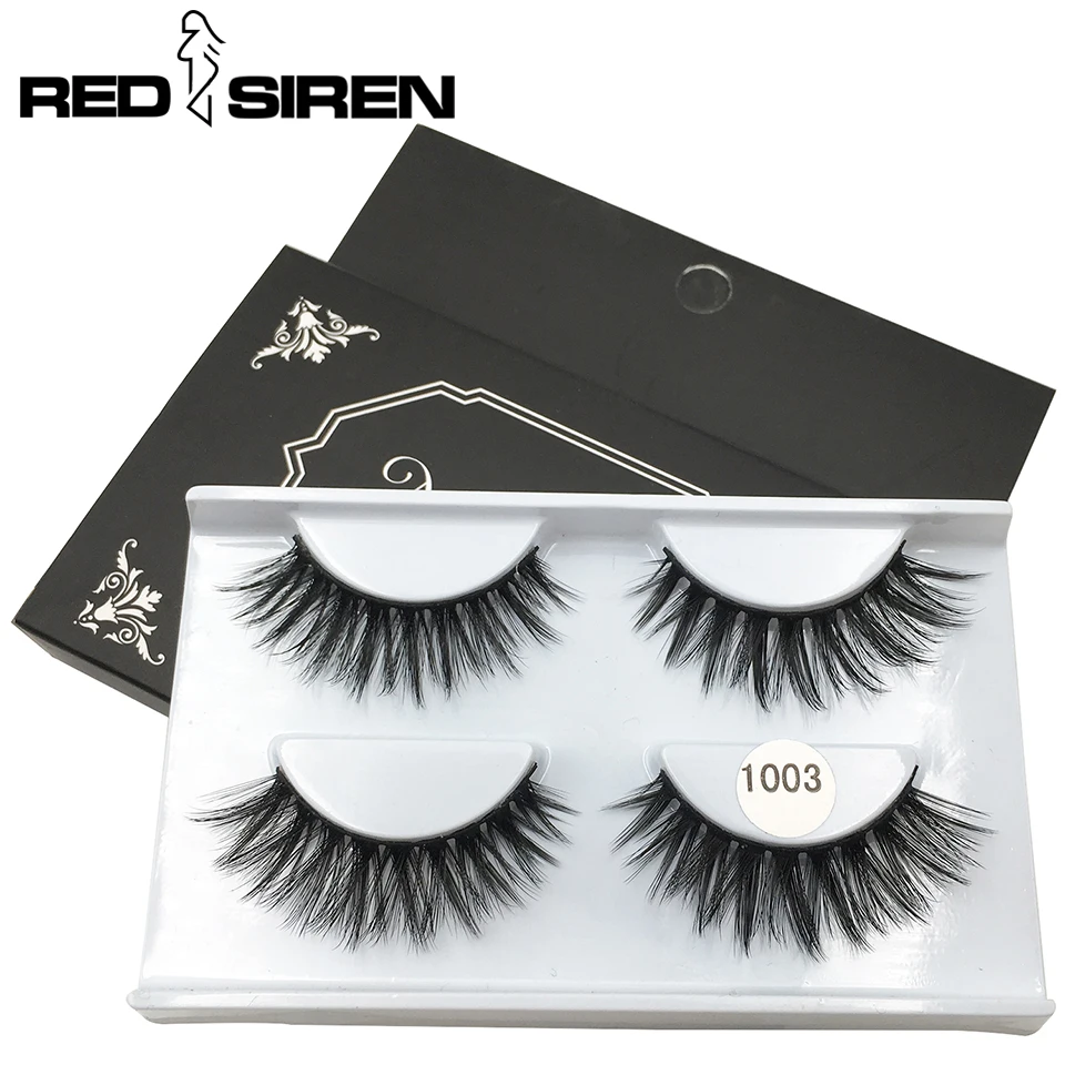 Красные ресницы с сиреной 2 пары толстые пушистые объемные оптовая продажа