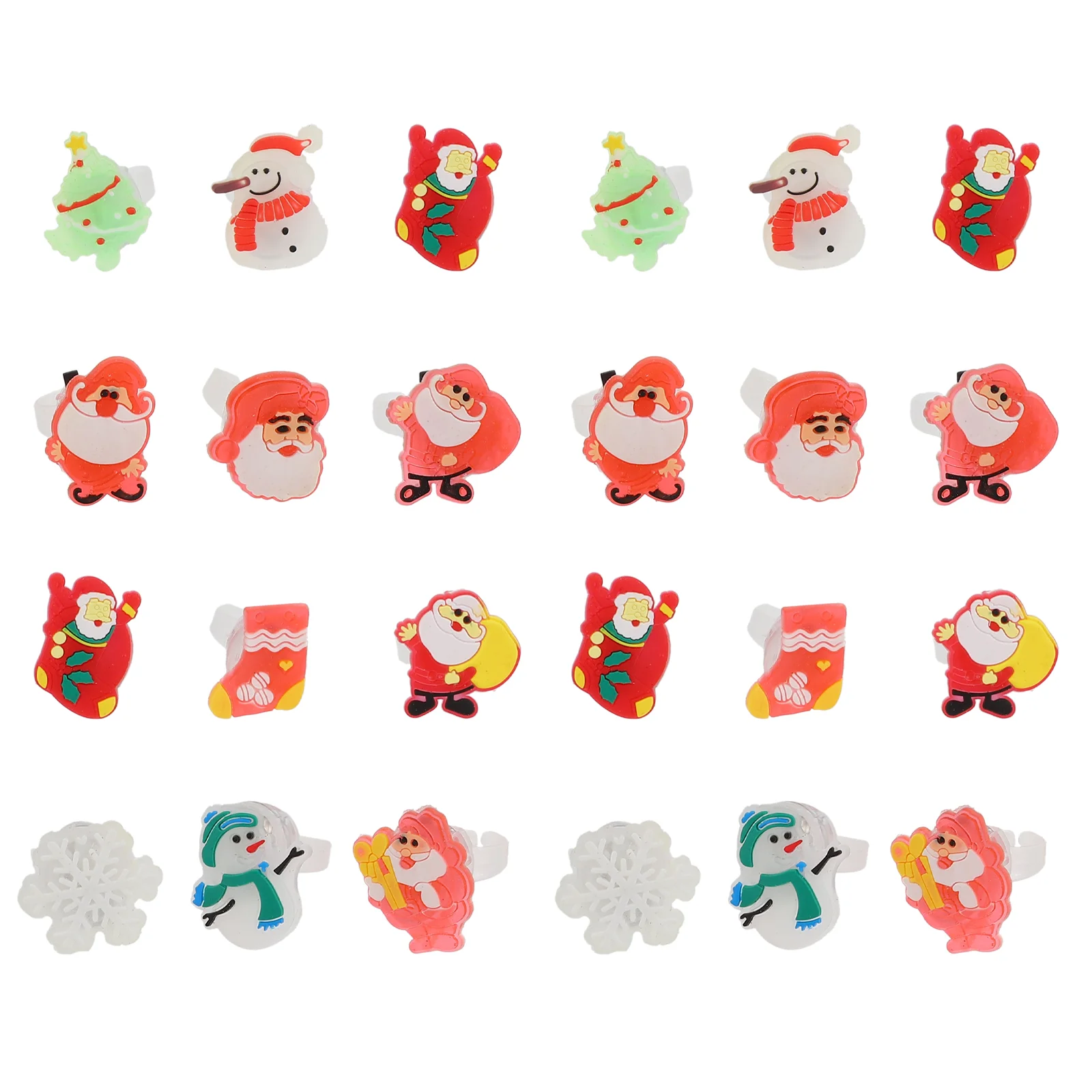 

50Pcs Christmas Elements Shining Rings Lovely Finger Adornments (Mixed Style)