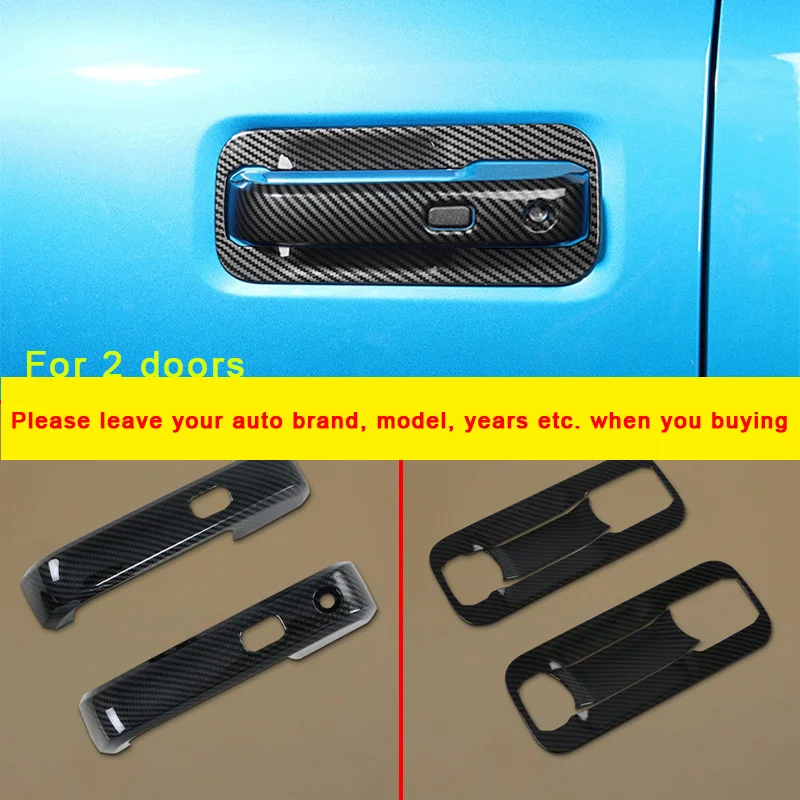 

Carbon Fiber Exterior 2-Door Handle Bowl Cup Cover Overlay Around Mouldings Trims For Ford F-150 Raptor 2017-2020 Car Auto Parts
