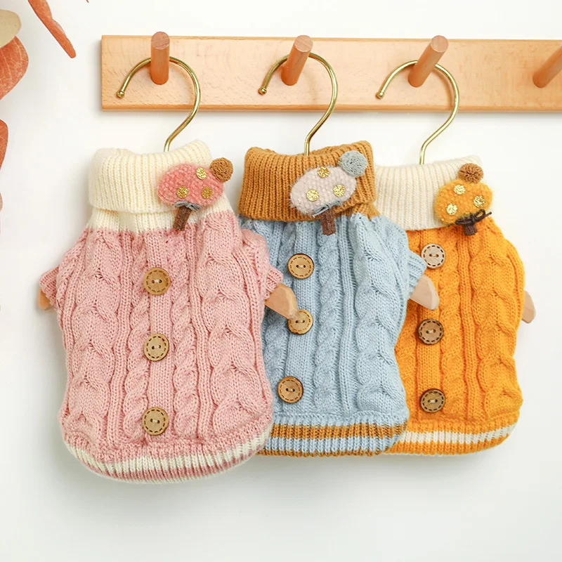 Свитера для собак разных цветов на осень и зиму новинка теплая одежда маленького