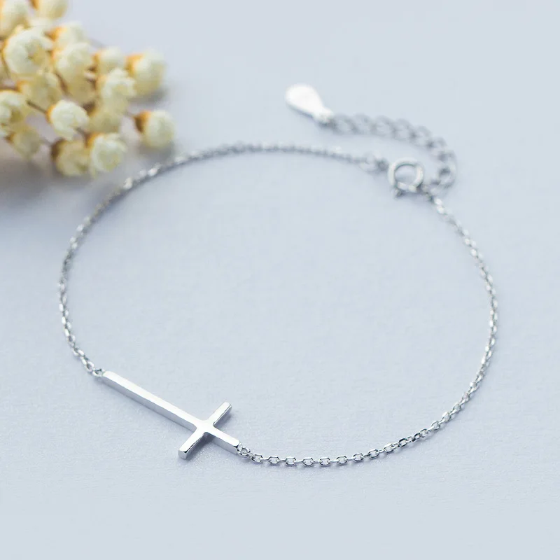 Trustdavis минималистичный 925 Стерлинговое Серебро Модный милый проволочный крест