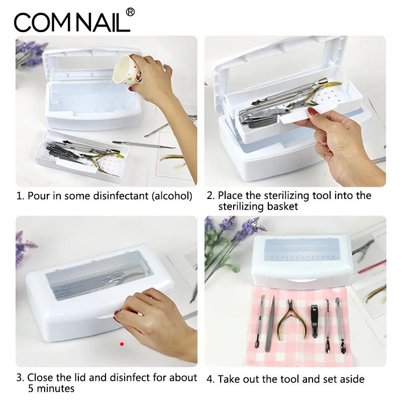 

Alcohol Disinfection Box and Dry Heat Sterilizer Cup Set For Sterilize Manicure Salon Nail Metal Tools with Glass Balls