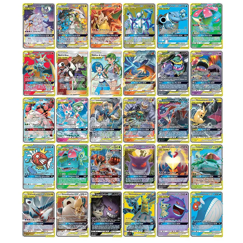 

Карточки с покемонами, 30 шт./кор. TAKARA TOMY, блестящие VMAX GX EX MEGA Tag Team Booster Box, английская торговая карта, Детские коллекционные игрушки