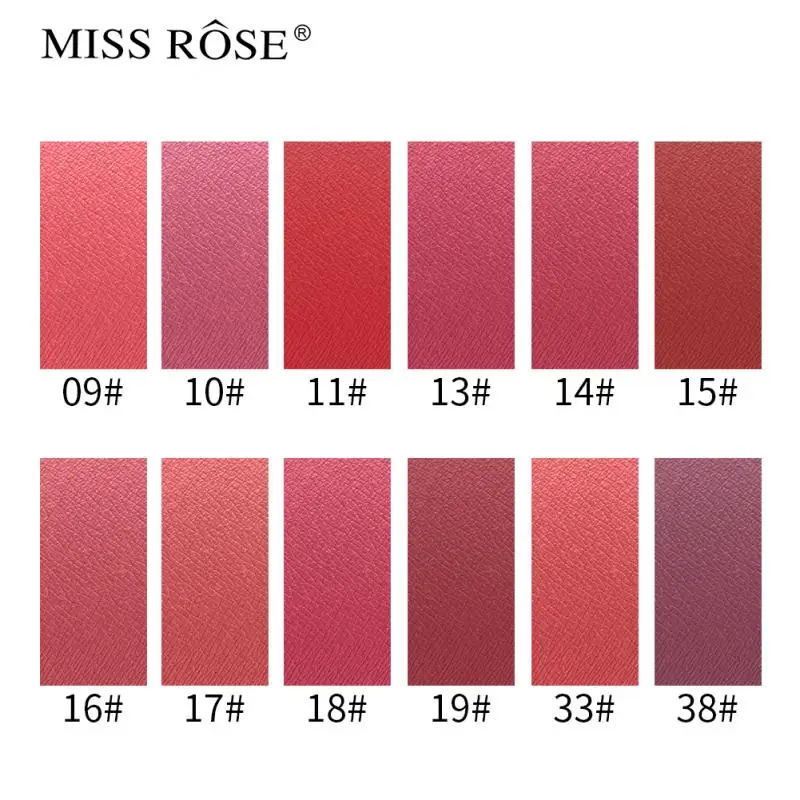 MISS ROSE New Lip Stick Matte Gloss Lipstick Waterproof Long Lasting Moisturizing Non Cup Tint Korean Makeup TSLM1 |