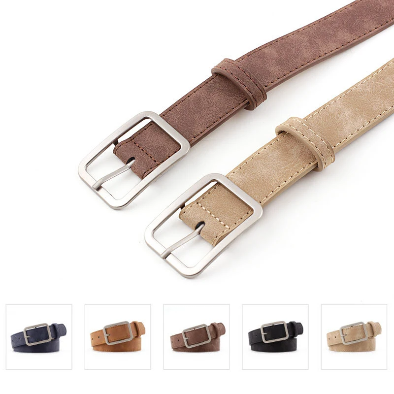 

Q New Fashion Womens Adjustable Rectangle Casual Ladies Belt For Jeans Modeling Belt All-matching PU Leather Belt cinturon mujer