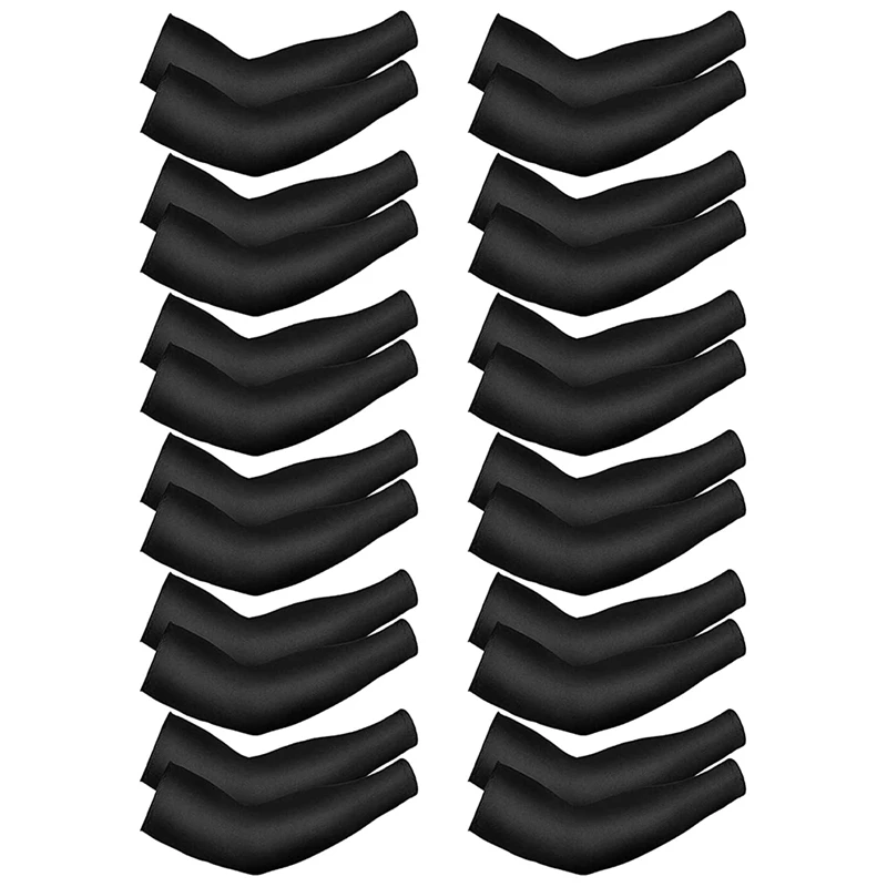 

12 Pairs Unisex UV Protection Sleeves Long Arm Sleeves Cooling Sleeves Arm Cover Sleeves