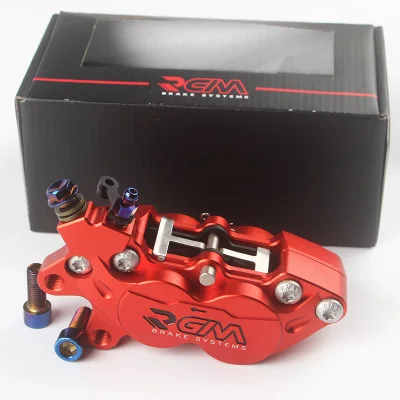 Red Left Мотоцикл RGM 40 мм Тормозной Суппорт тормозной насос с 30 мм* 4 поршень для Honda Yamaha Kawasaki Suzuki модификация - Цвет: Red Left