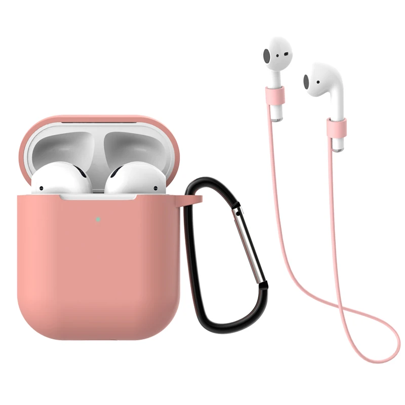 Pink 3 in 1 Earphone Case for AirPods 2 Case Wireless Bluetooth Headphone Air Pods Protective for AirPod Case Accessories - Цвет: Pink 3 in 1