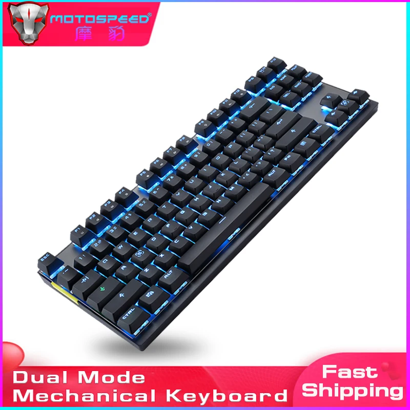 

NEW Motospeed Gaming Mechanical Keyboard 2.4G Wireless Dual Mode LED Backlit USB Receiver Laser keyboard For Desktop PC Laptop