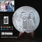 3D печать USB лунный светильник ночник на заказ фототекст перезаряжаемый 16 цветов персонализированный Рождественский подарок на день рождения Прямая поставка