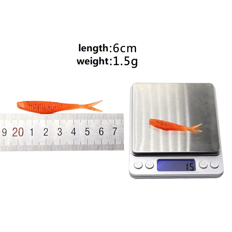 Мягкая рыболовная приманка 6-12 шт./лот искусственный силикон 6 см/1 5 г джиг-воблер