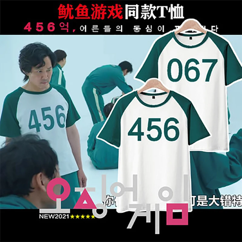 

Women Casual Round Neck T-shirt Korean Teleplay Squid Game 3D Printing Fashion Short Sleeve Tops Summer Harajuku Clothing Shirts