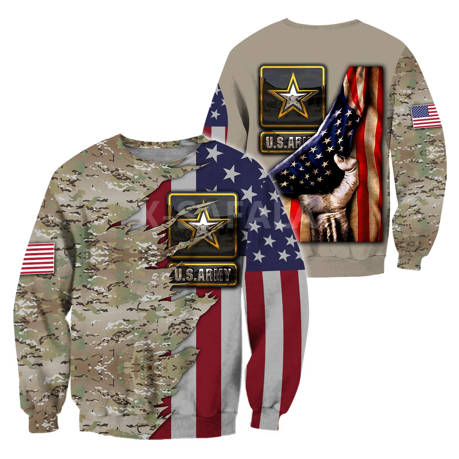 

US Flag Army Art 3D Print Spring Autumn Hoodie Man Women Harajuku Outwear Zipper Pullover Sweatshirt Casual Unisex-1