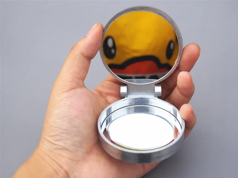 DIY зеркало для макияжа украшенное кристаллами ракушка кошка алмаз роза складное