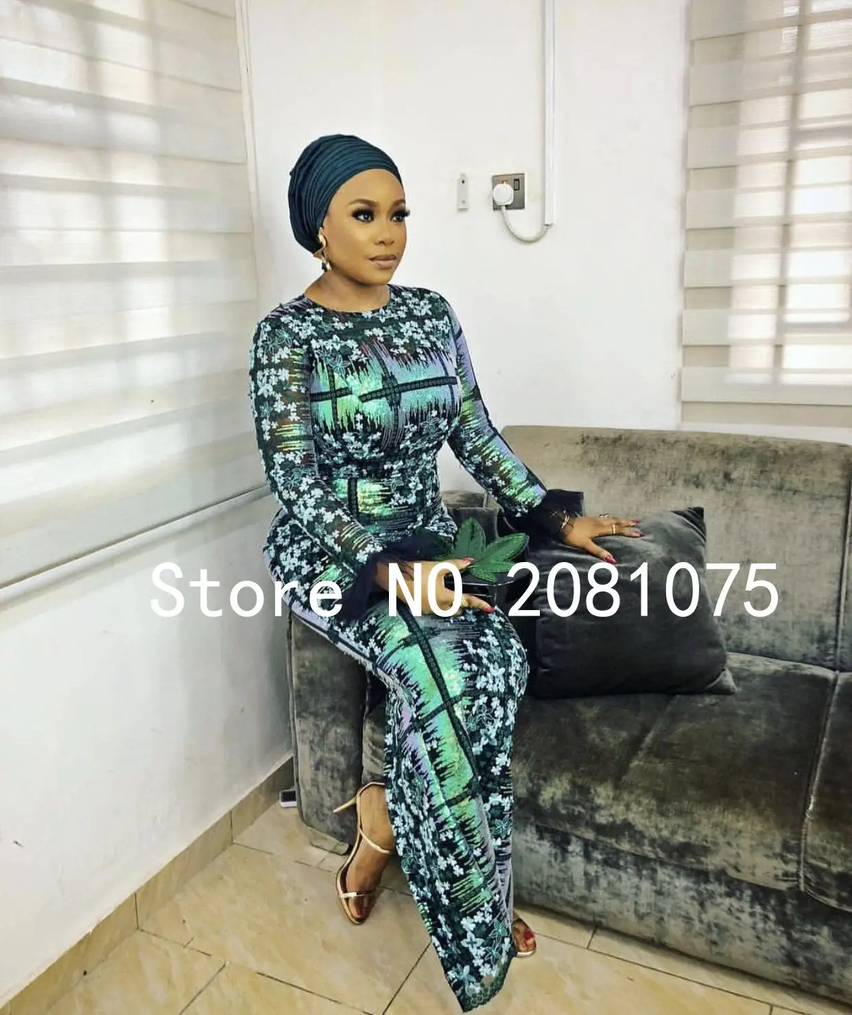 

Green Sequins Lace Fabric 2018 High Quality African Evening Dress Fabrics New Nigeria Sequined Embroidered Mesh Net Lace Fabric