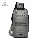 Сумка на плечо OZUKO мужская с USB-зарядкой и защитой от кражи, водонепроницаемый мессенджер через плечо, модный нагрудной мешок-слинг