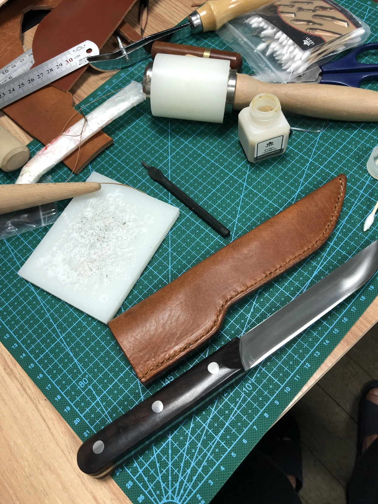 3,5 мм первый слой воловья кожа толстая натуральная кожа хорошо для кожи резьба футляр для ножей коричневый черный кофе цвет