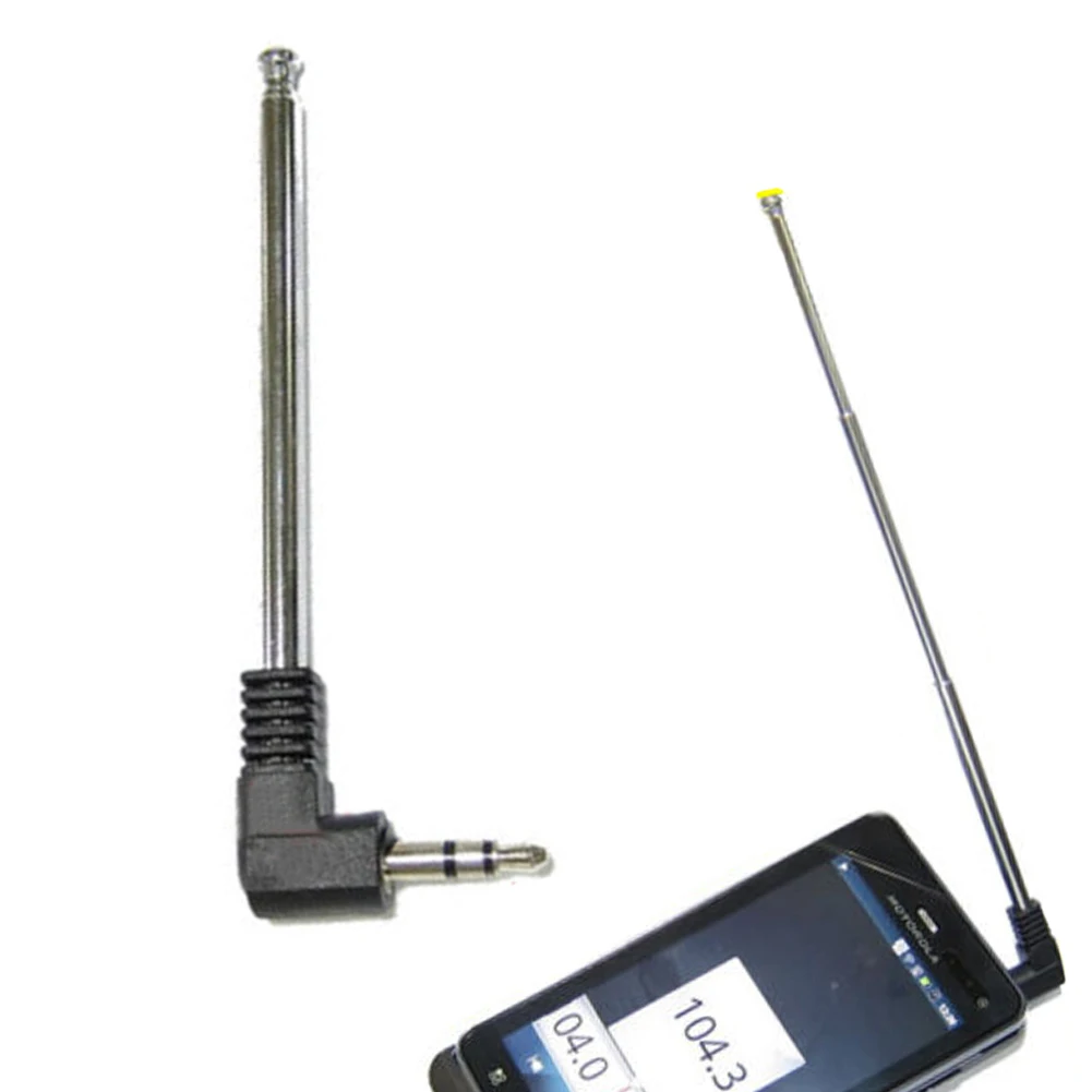 3 5mm external wireless phone antenna connect accessories radio signal outdoor fm telescopic black free global shipping
