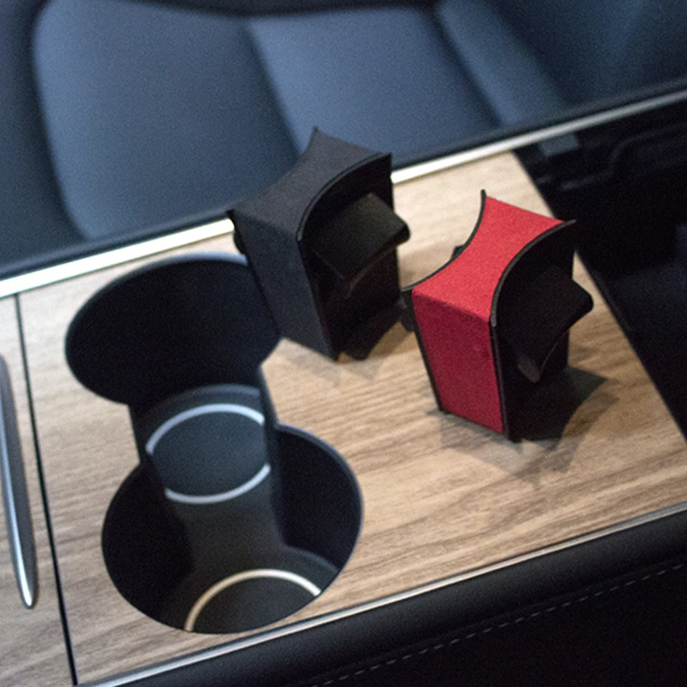 

For Tesla Model S 2017-2020 Interior Coaster Auto Water Cup Slot Non-Slip Mat Specialized Pad Stickers Car Accessory Waterproof